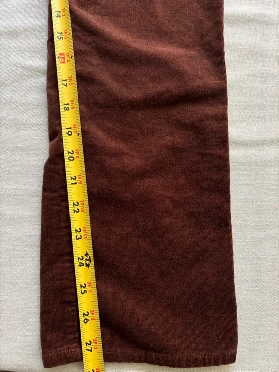 Paige Cindy High Rise Straight Corduroy Jeans Rosewood Size 31 - Picture 13 of 14